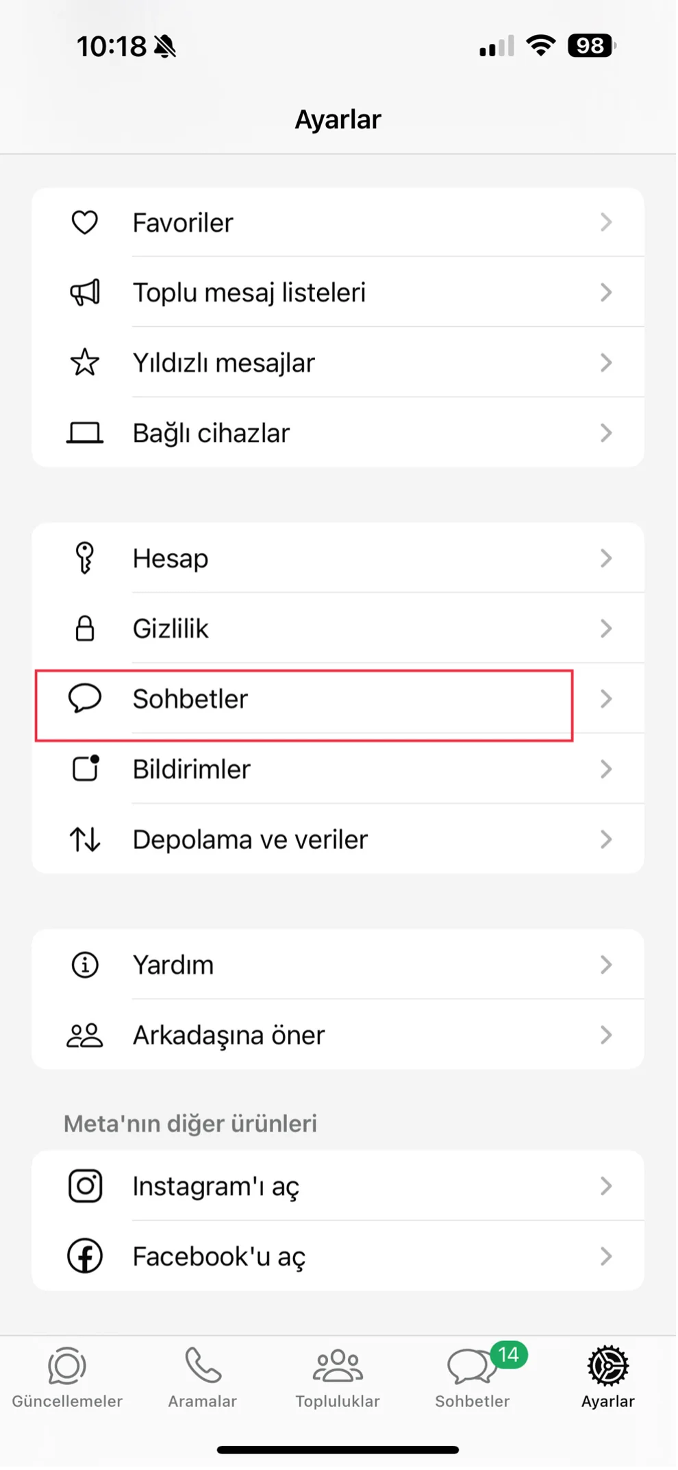 whatsapp önemli ayarlar