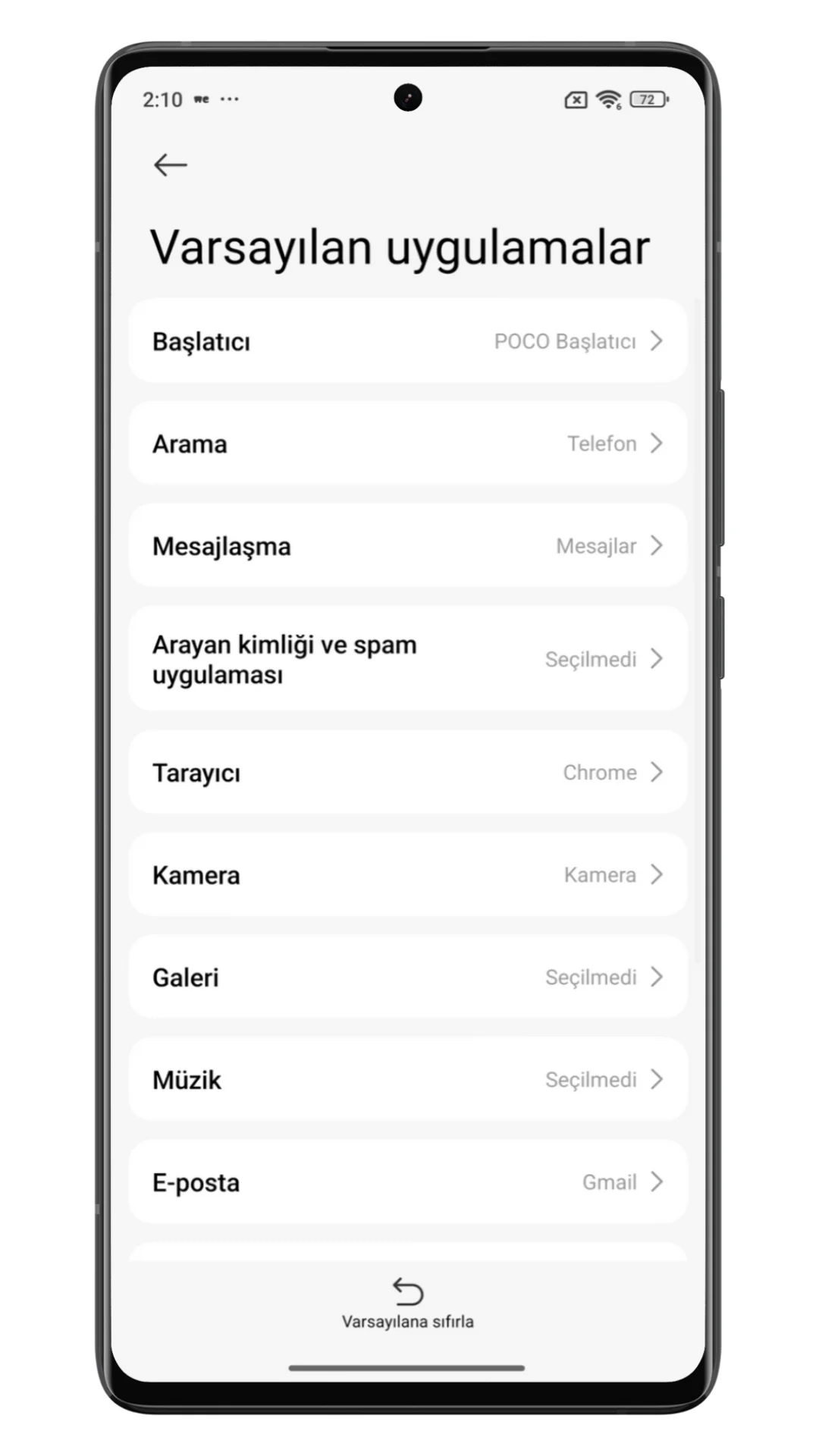 xiaomi varsayılan uygulamaları değiştirme