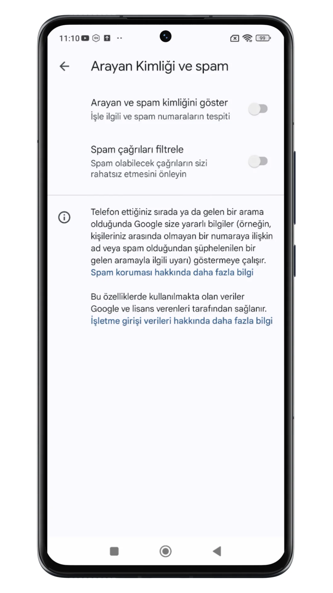 xiaomi dolandırıcı numara engelleme