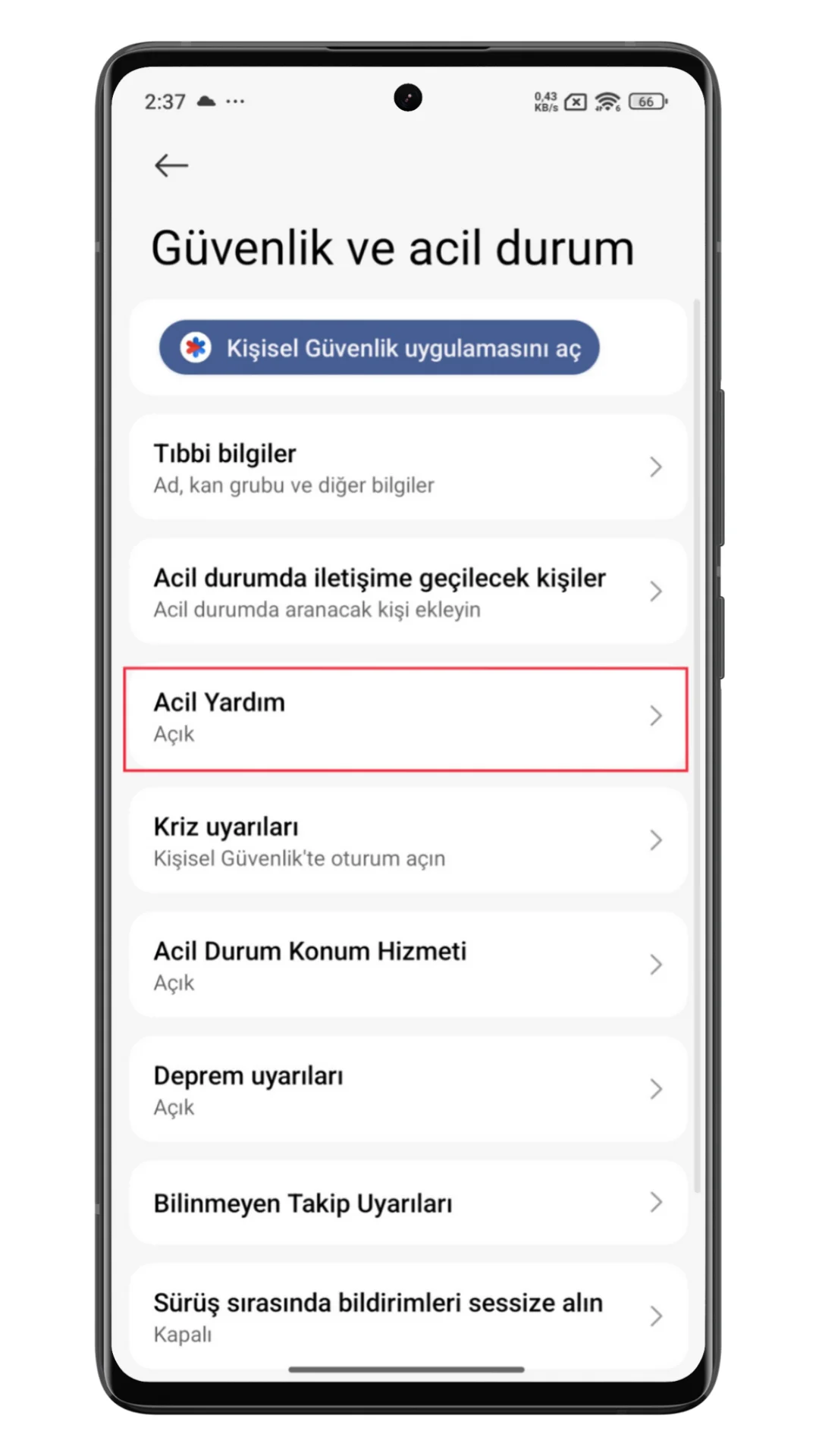 xiaomi acil durum