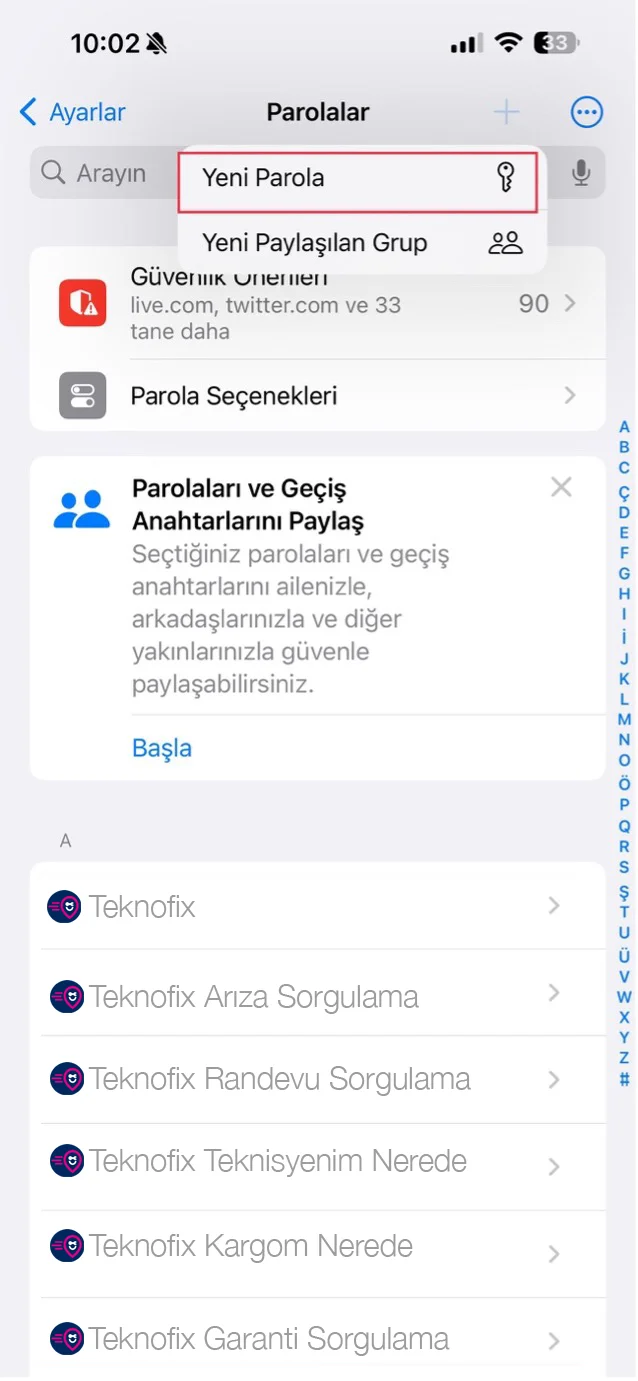 iphone kayıtlı şifreleri değiştirme