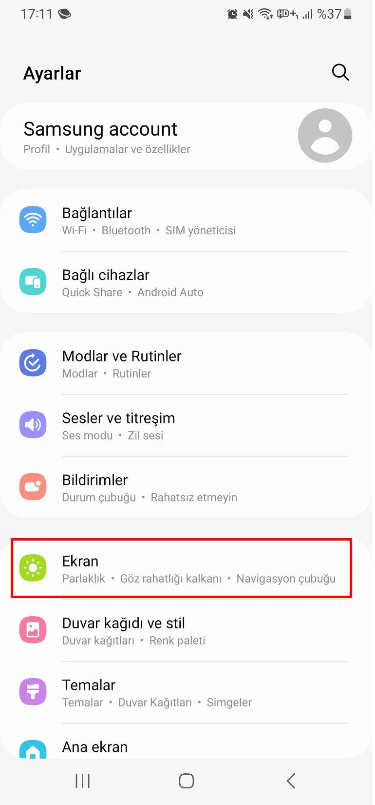 samsung ekran canlılığı