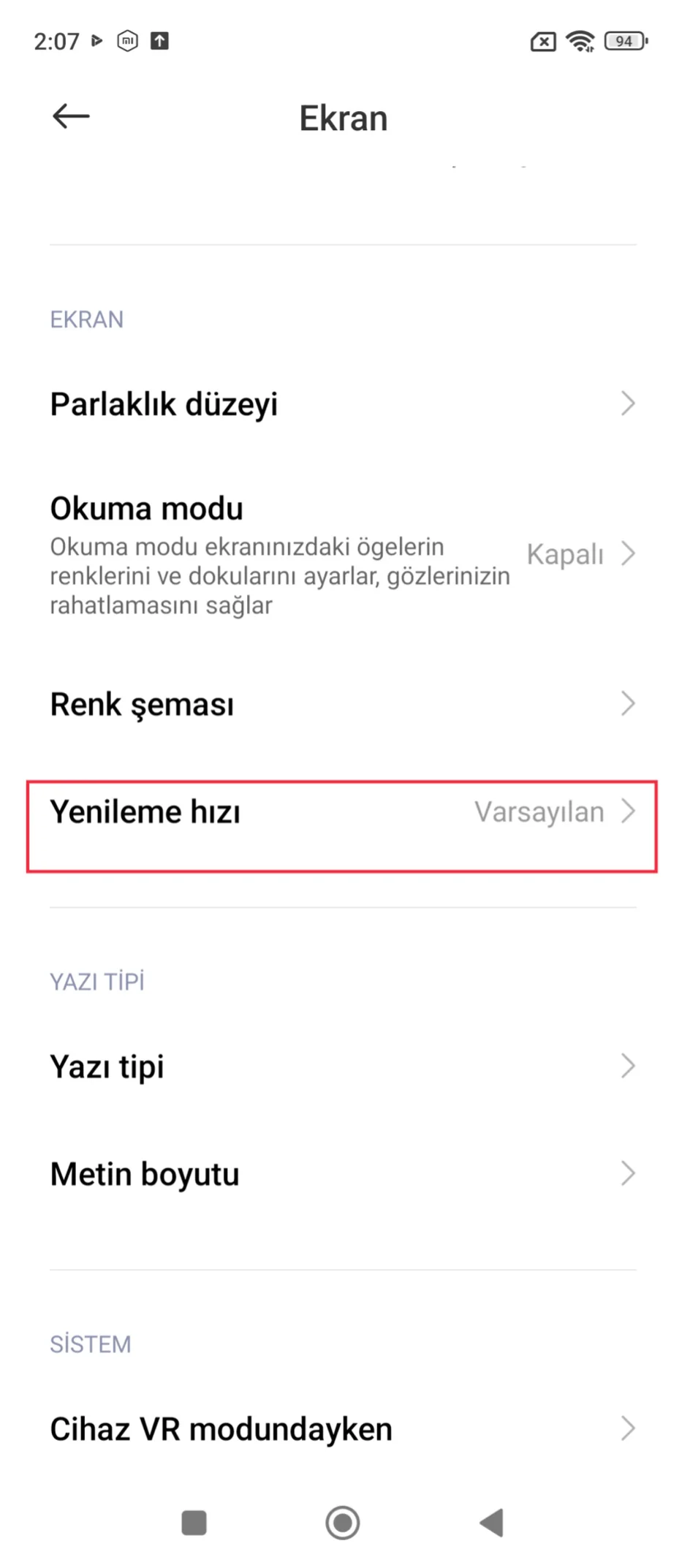 xiaomi ekran kalitesi arttırma