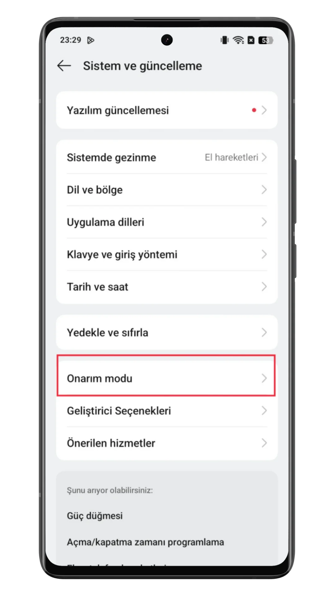 oppo onarım modu