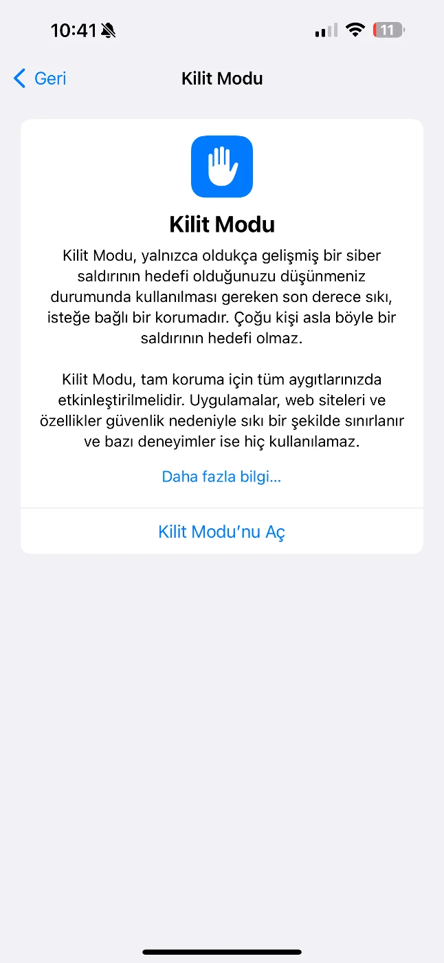 iphone kilit modu açma