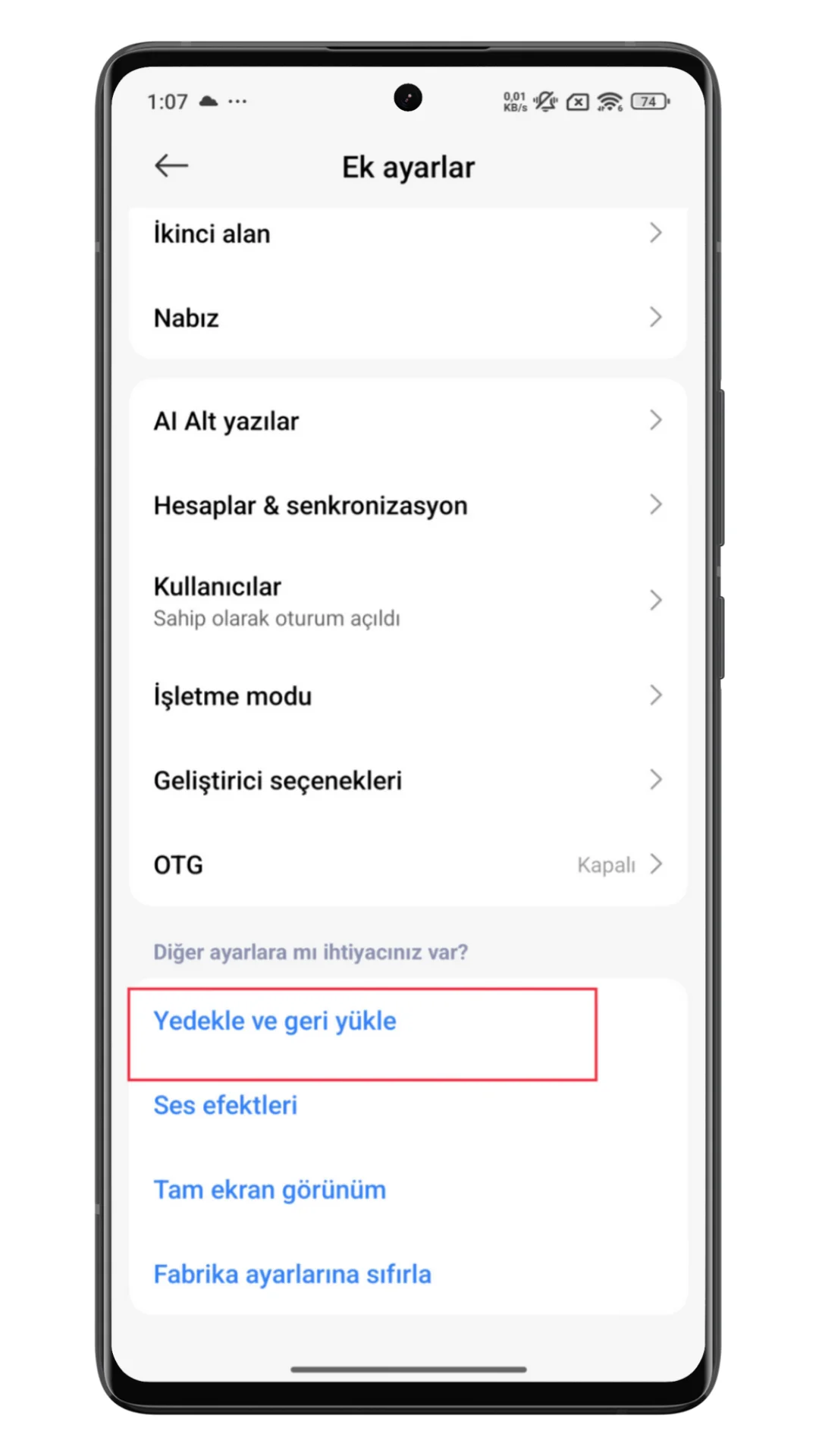 xiaomi telefon yedekleme