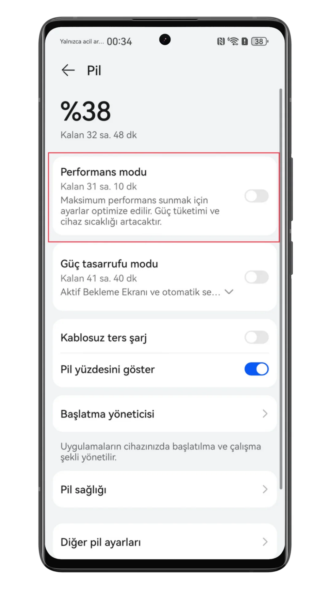 huawei performans modu