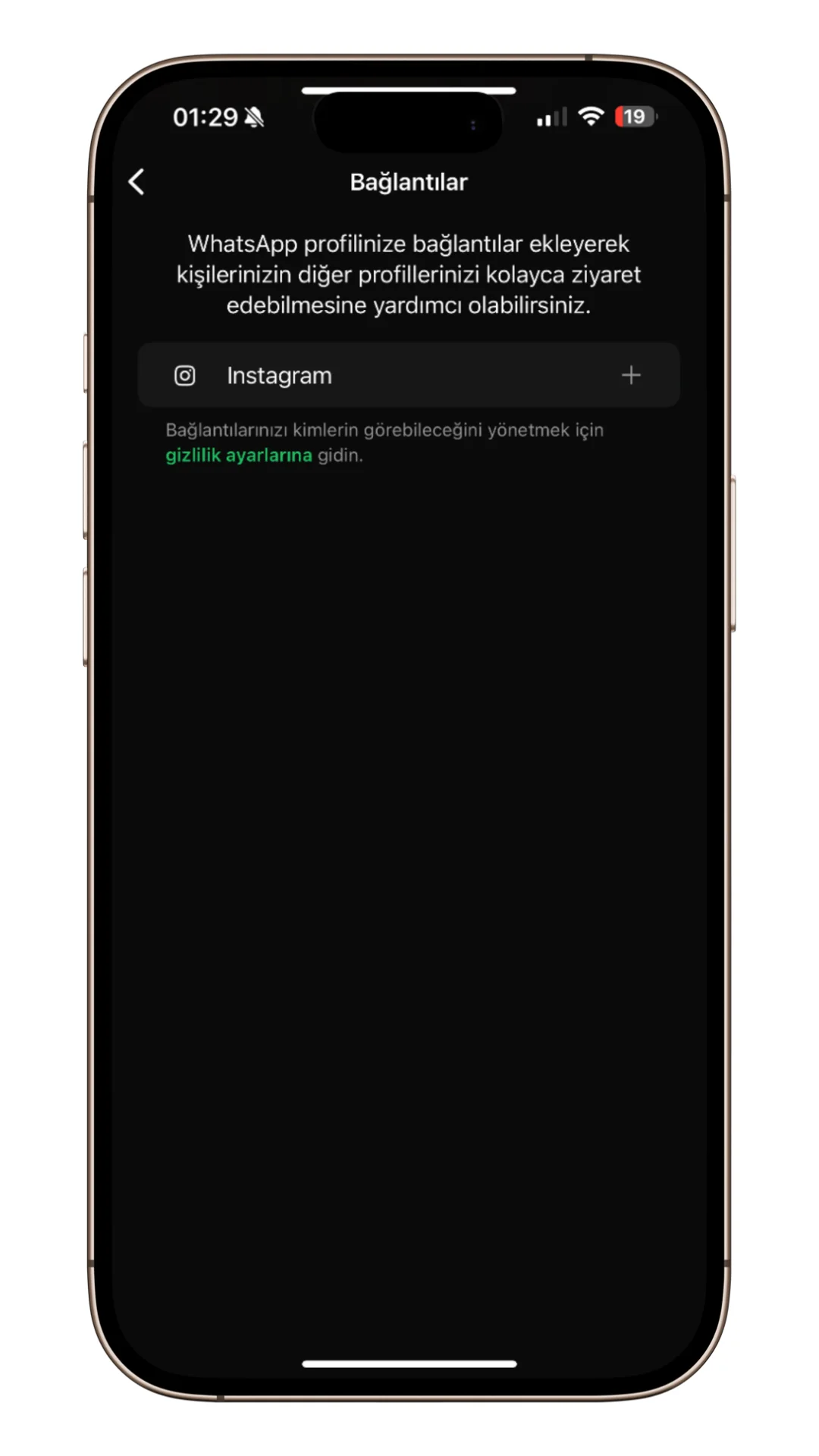 whatsapp instagram linki ekleme