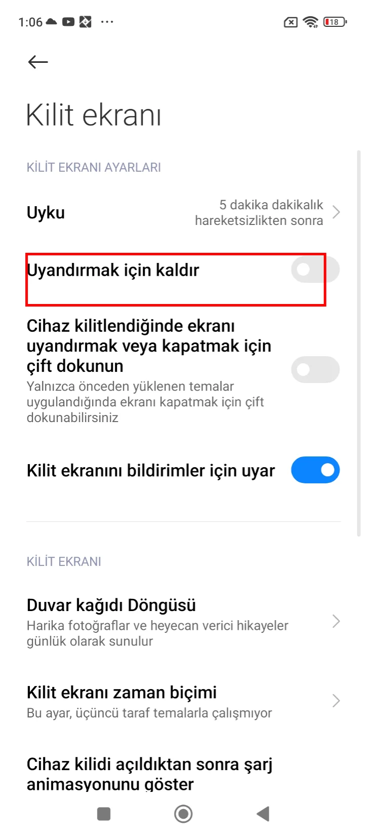 xiaomi uyandırmak için kaldır