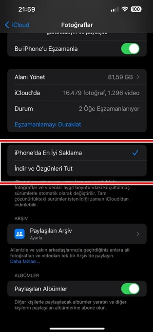 iPhone'da Fotoğrafların Daha Az Yer Kaplamasını Sağlayın