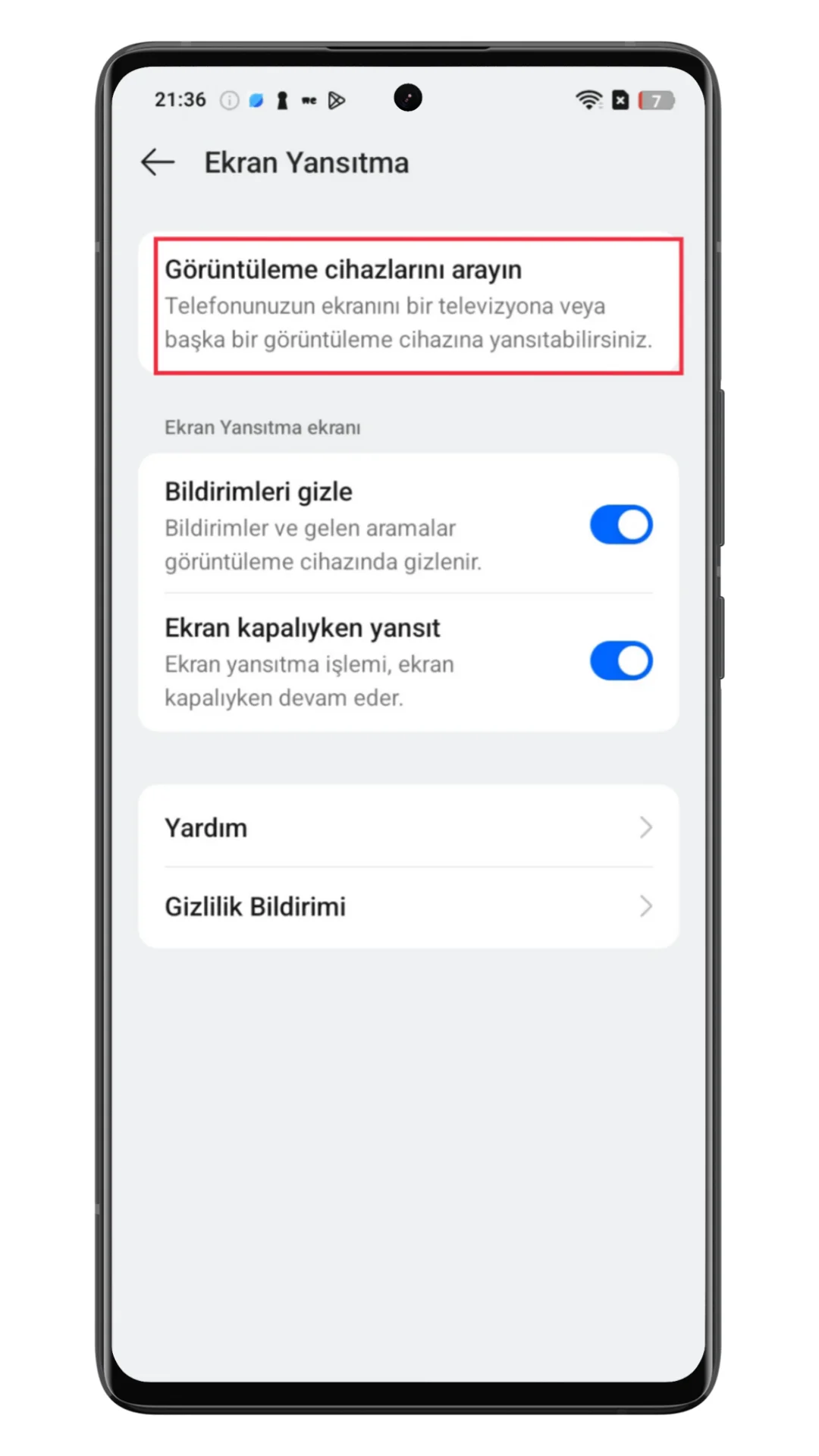 oppo ekran yansıtma