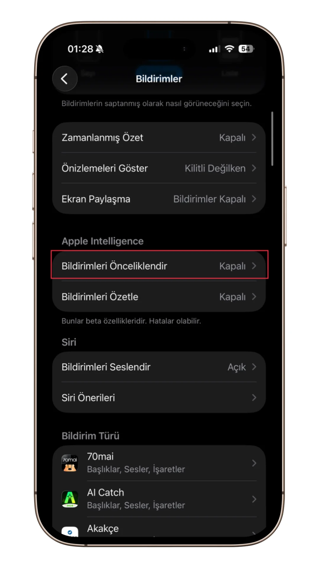 bildirimleri önceliklendir bildirimleri önceliklendir