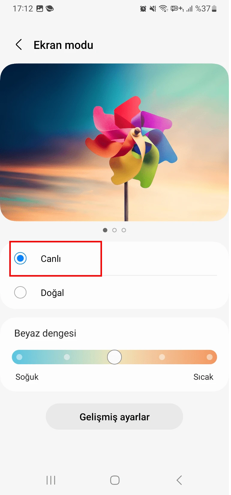 samsung ekran canlılığı