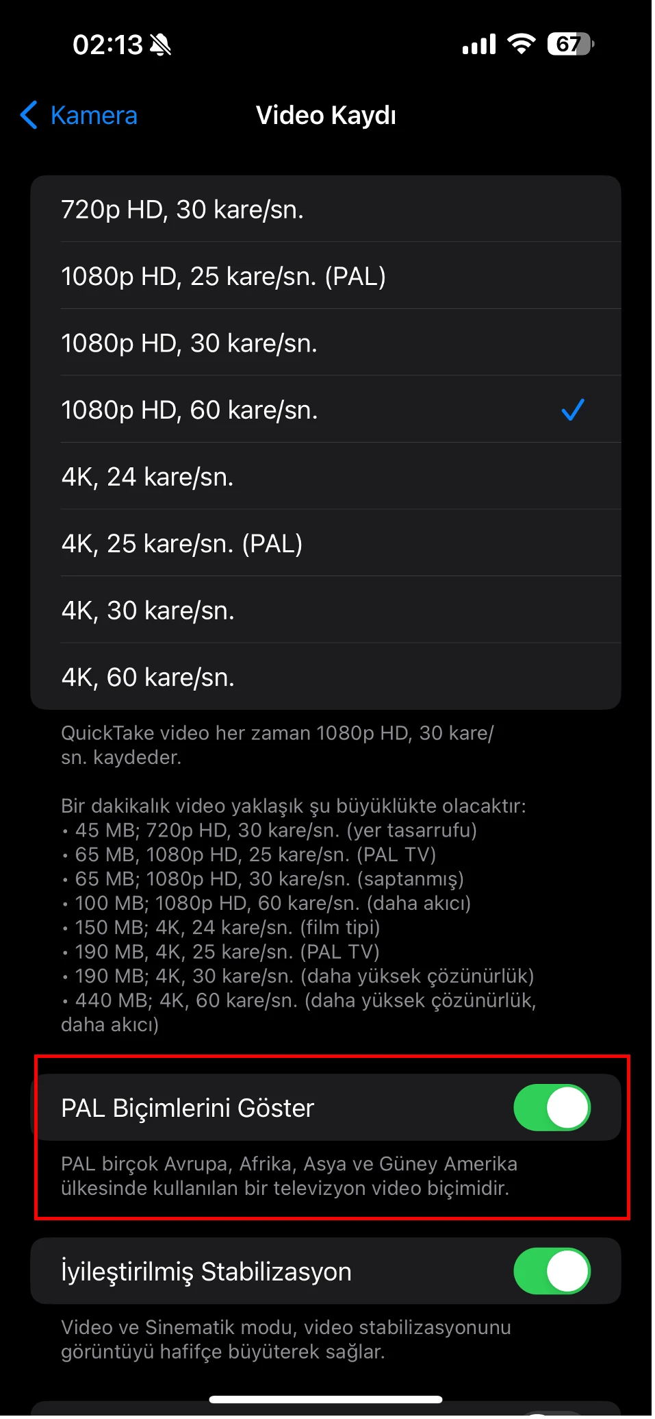 iphone video ışık titreme sorunu