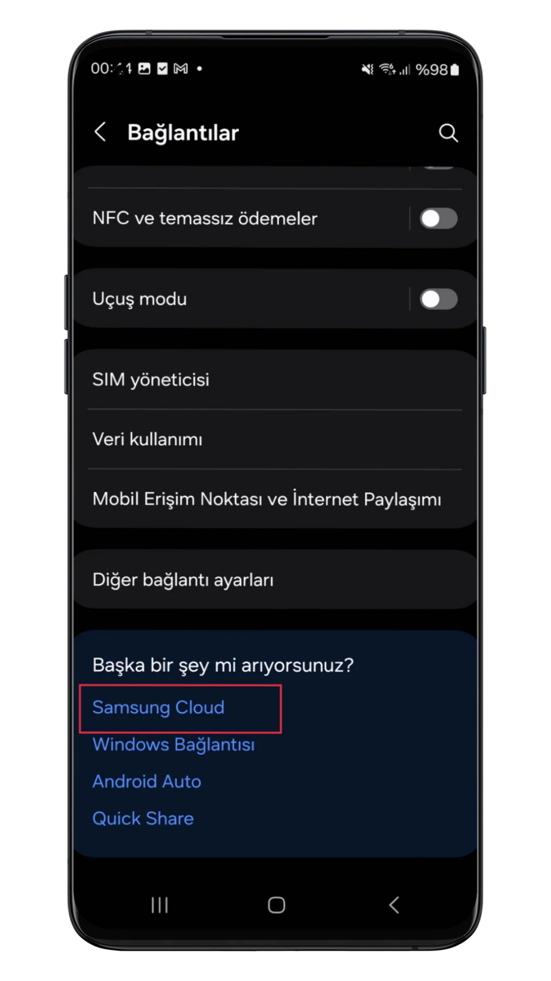 samsung wifi eşitlemesi