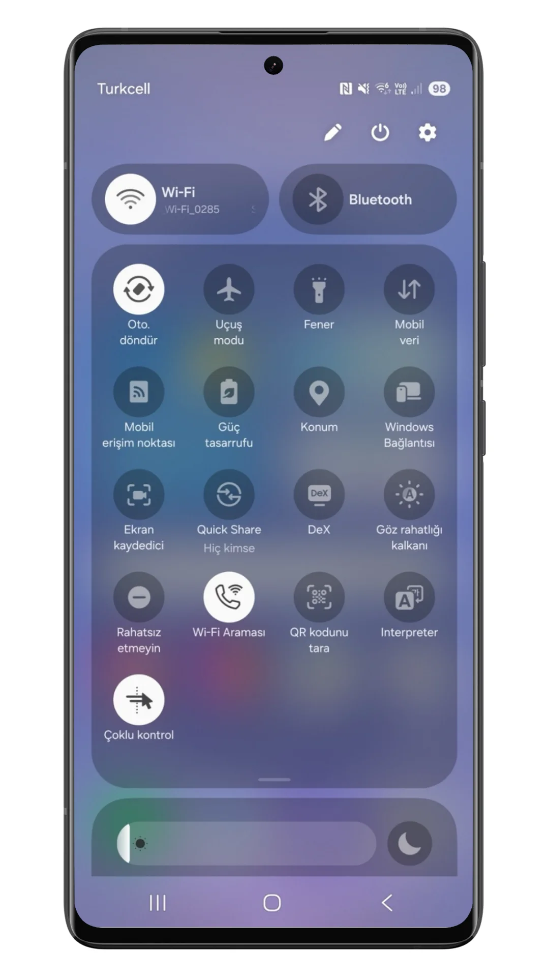 samsung fener parlaklığı