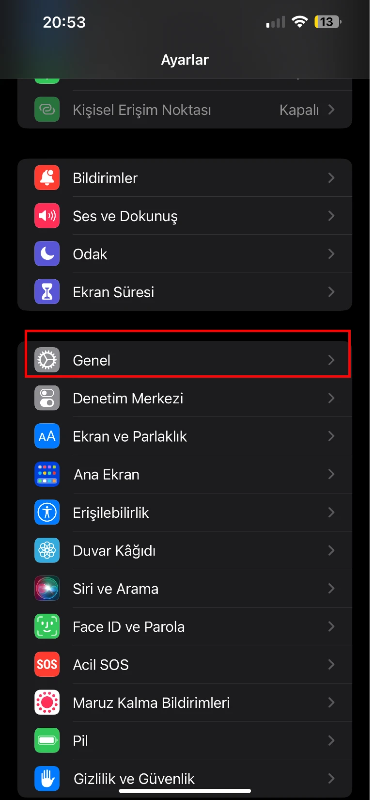 iphone dil değiştirme