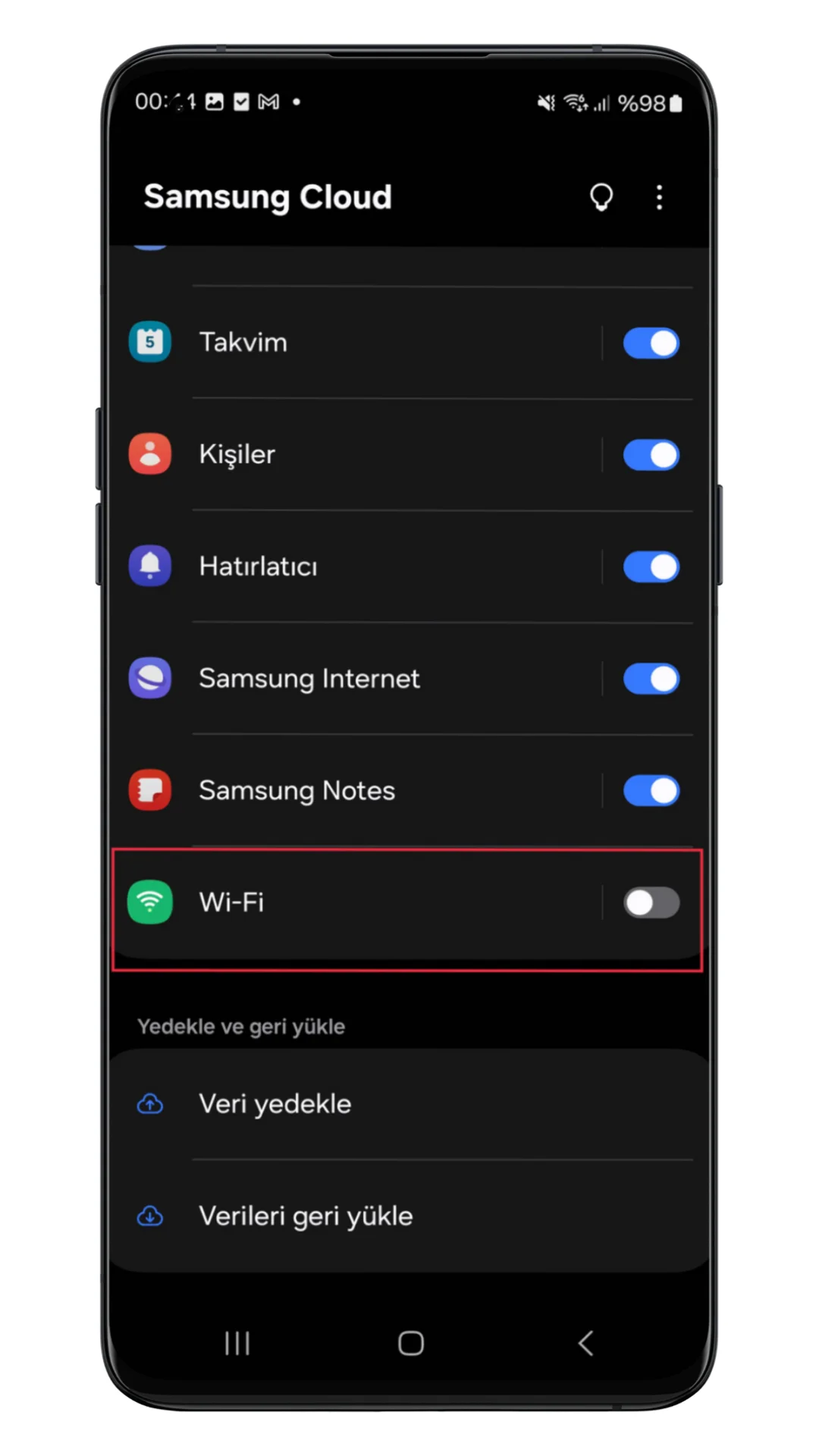 samsung wifi eşitlemesi