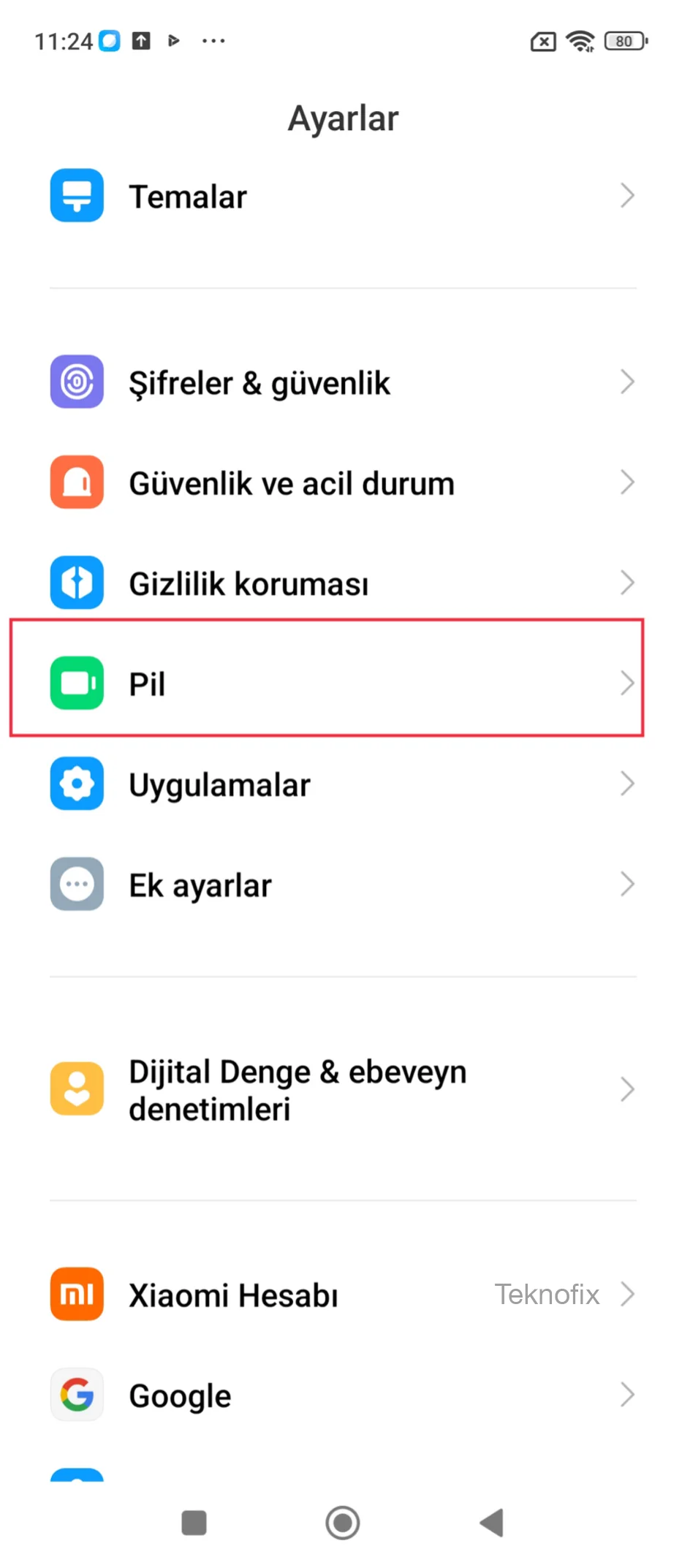 redmi pil ayarı