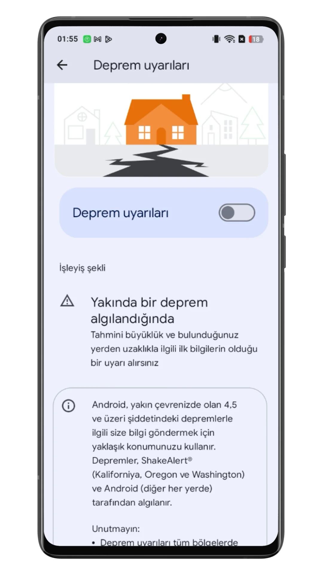 oppo deprem uyarı
