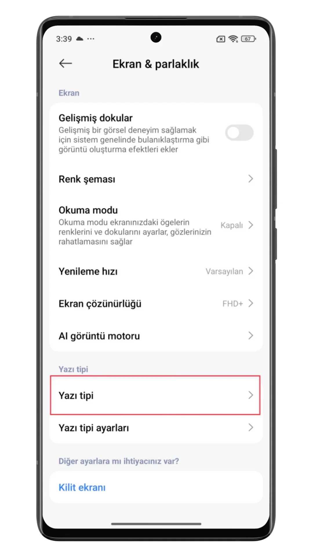 xiaomi yazı tipi değiştirme