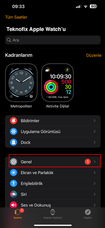 apple watch sıfırlama