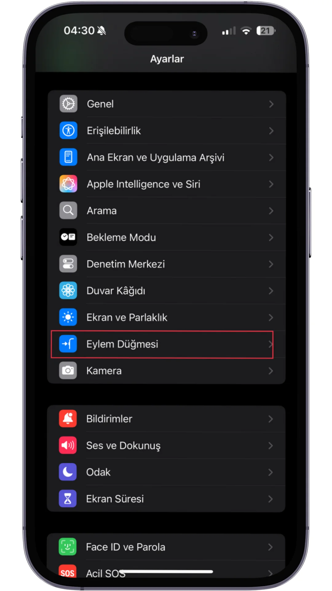 iphone dil çeviri