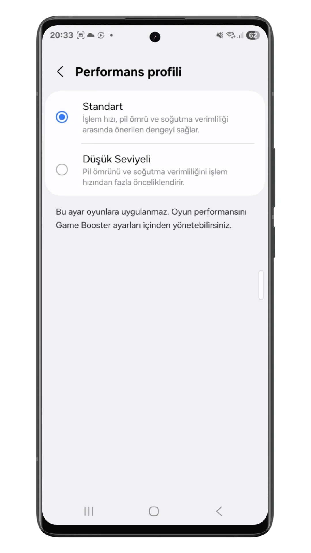 samsung performans profili