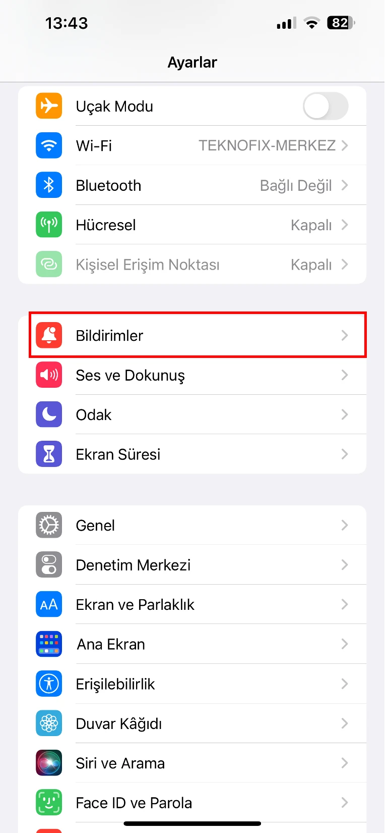 iphone bildirim engelleme