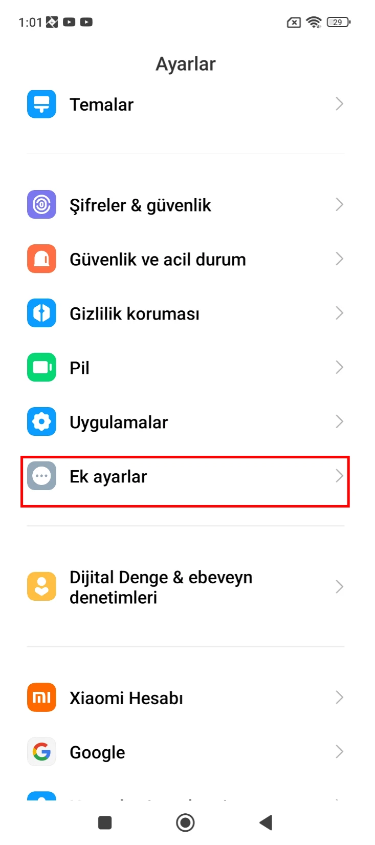 xiaomi parmak izi sensörü kısayol