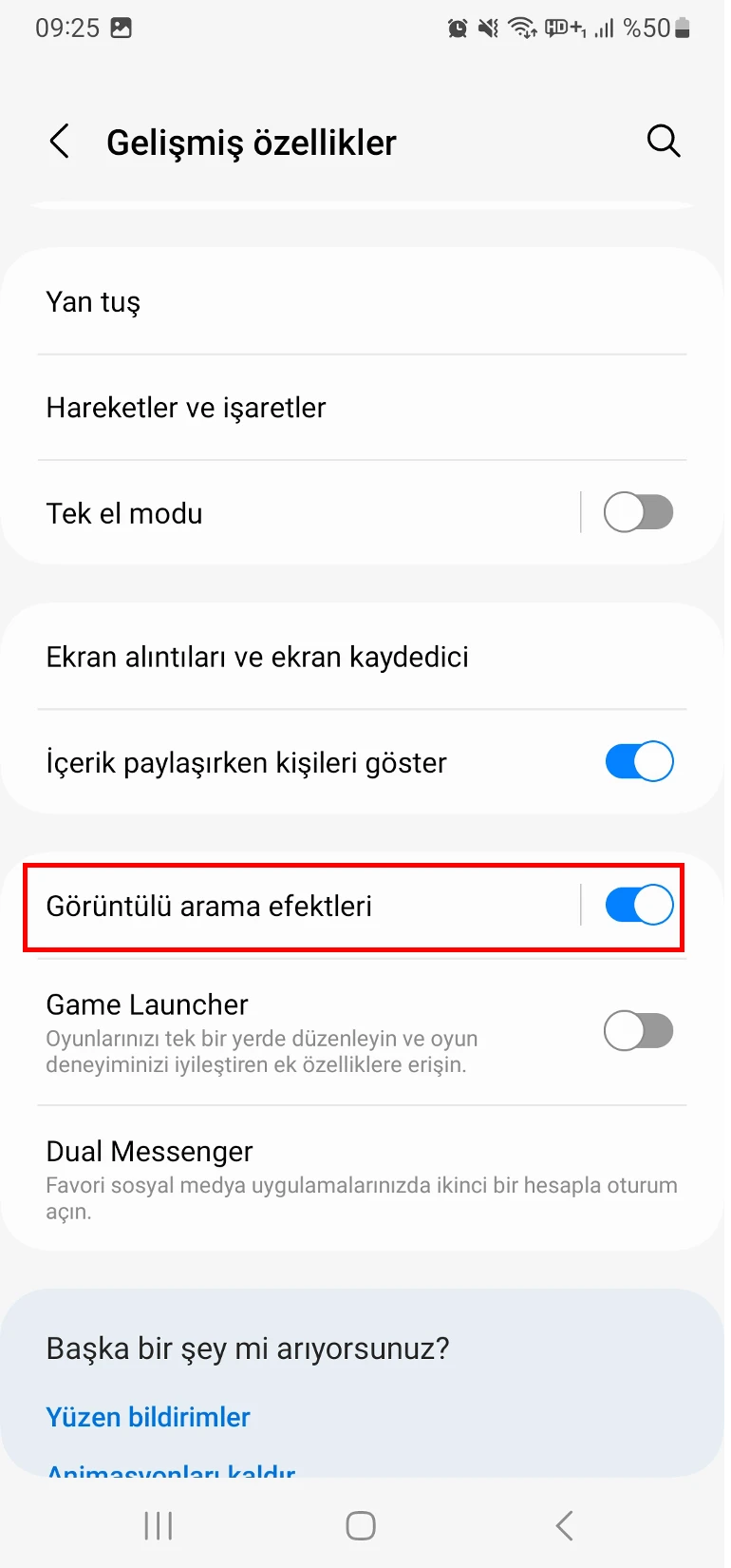 samsung görüntülü arama efektleri