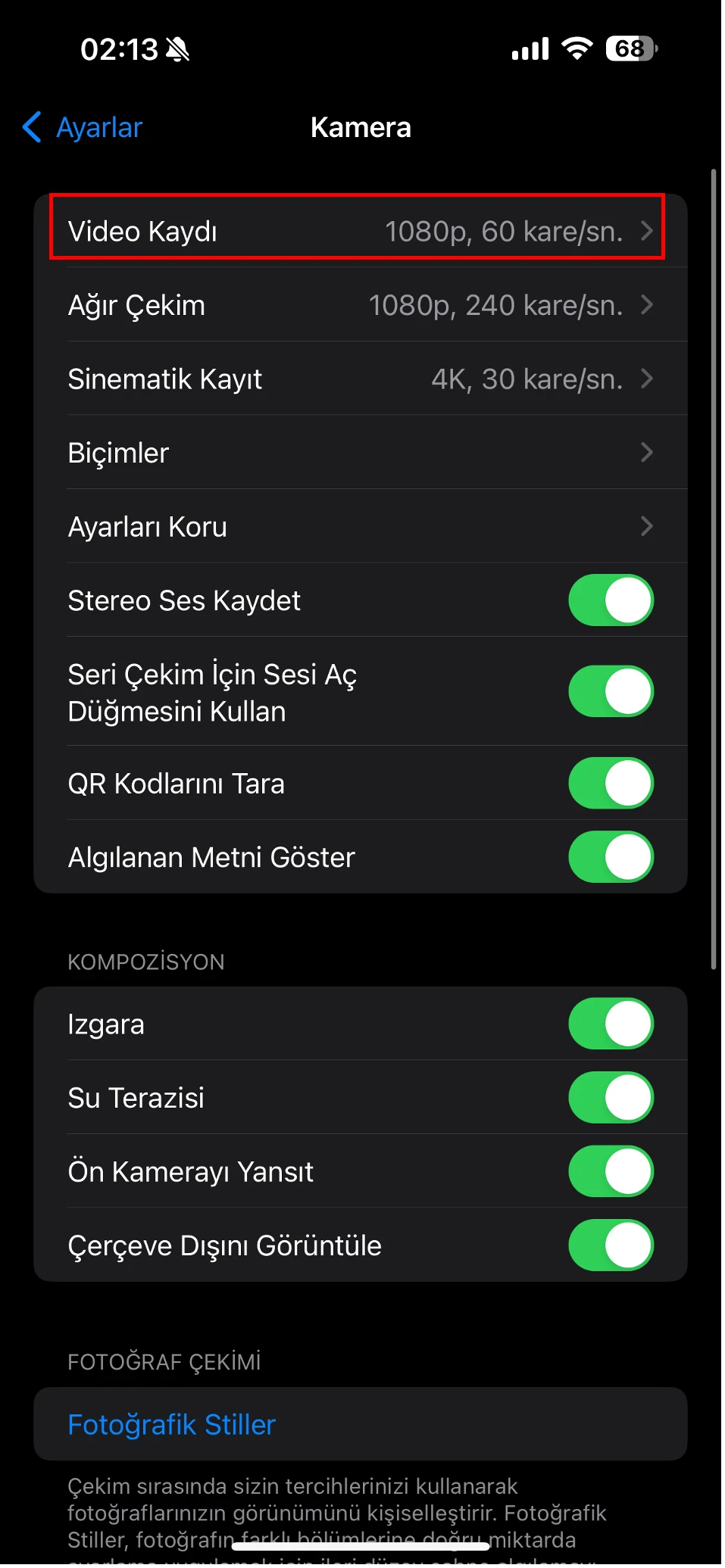 iphone video ışık titreme sorunu