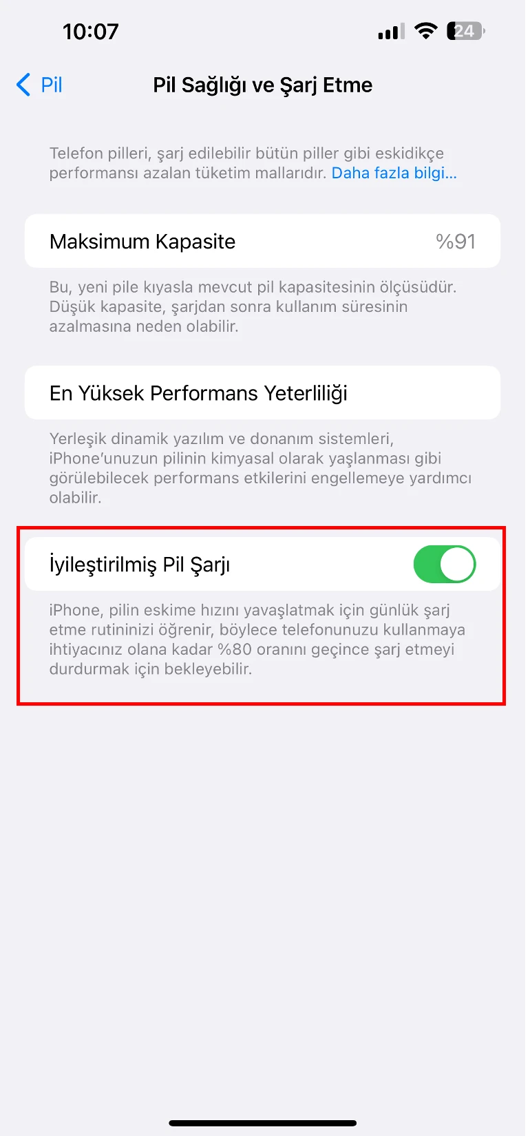 iphone pil sağlığı