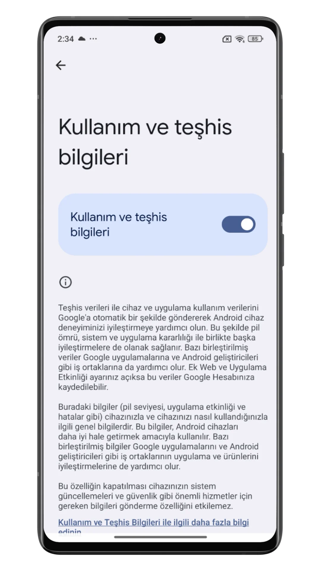 kullanım ve teşhis bilgileri
