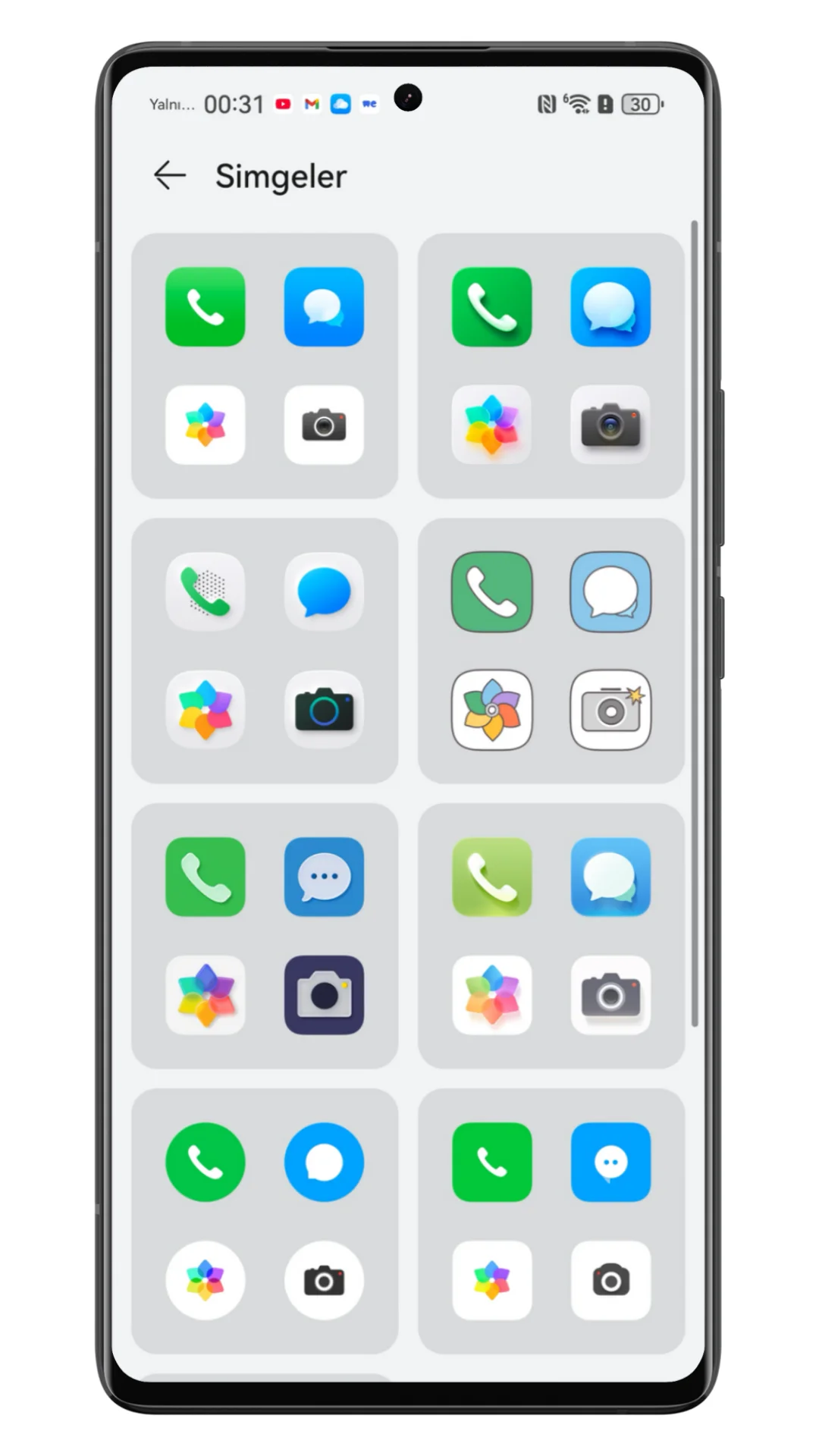 huawei simge değiştirme