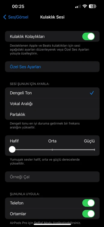 iPhone Kulaklık Ses Seviyesi Arttırma