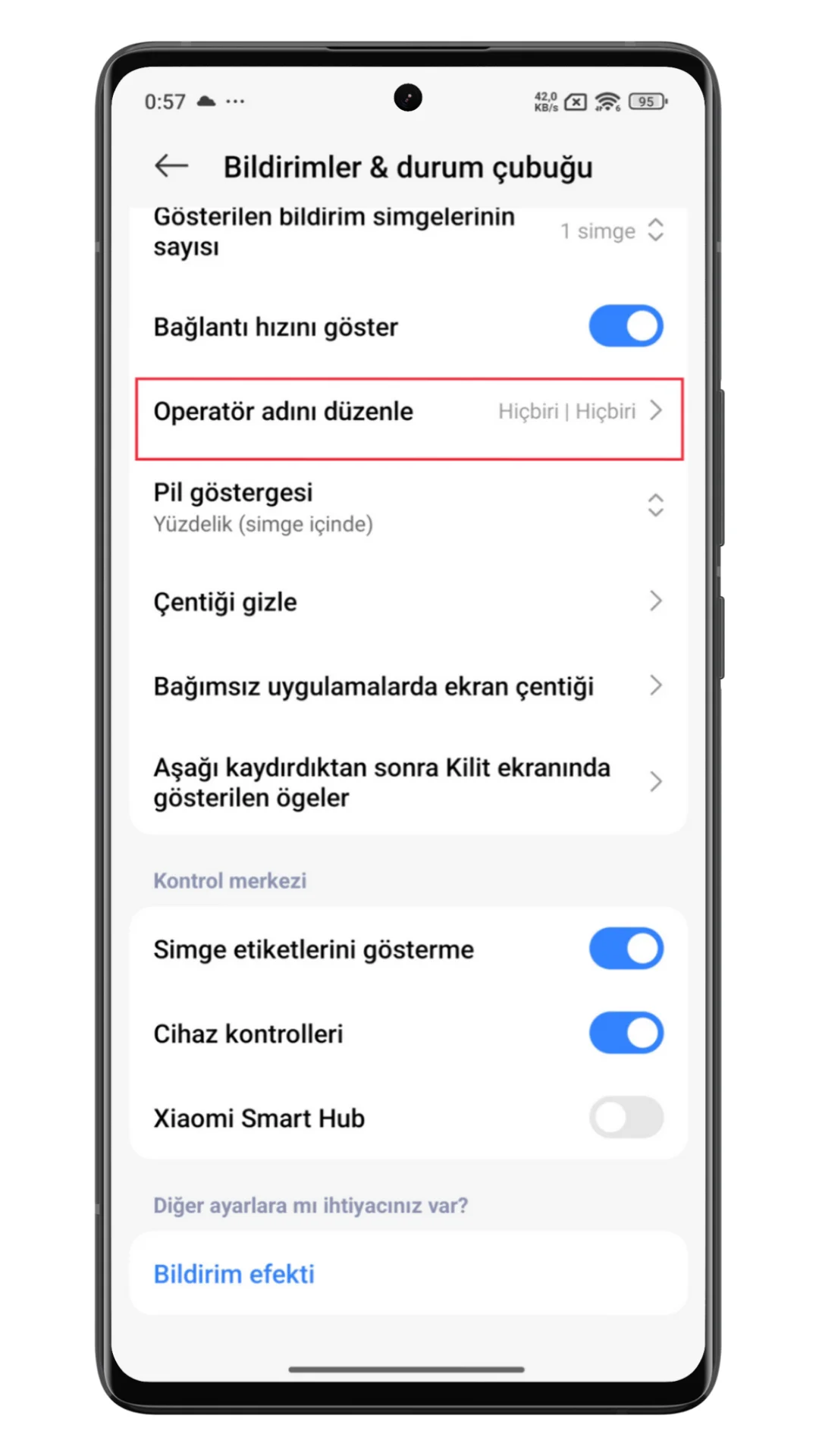 operatör adı değiştirme