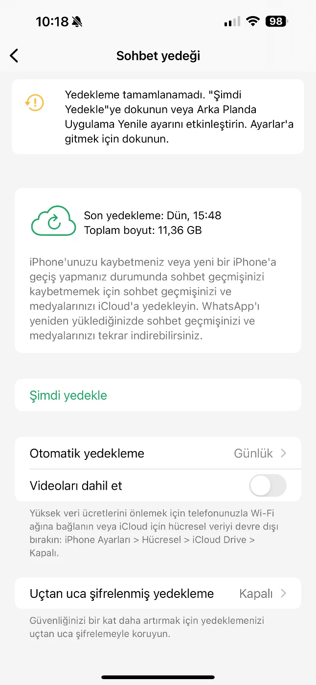 whatsapp önemli ayarlar