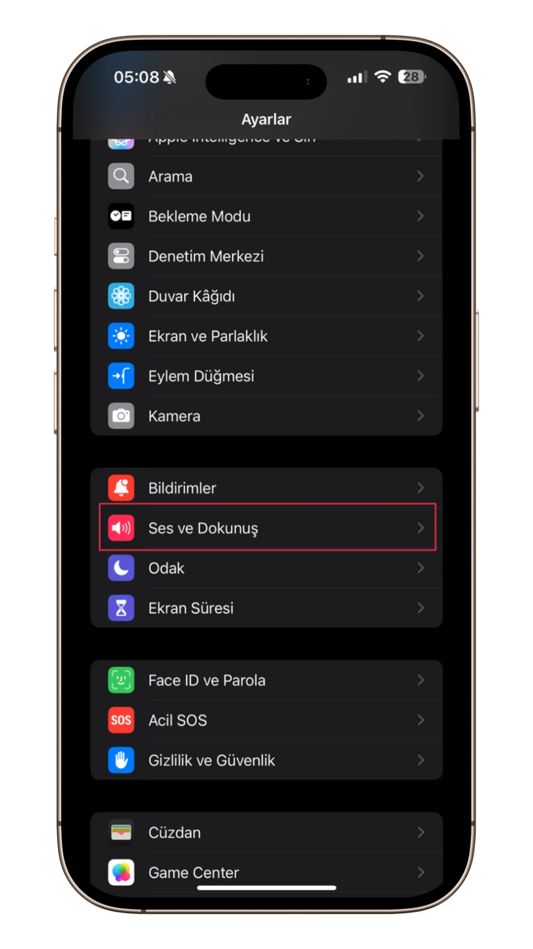 sistem dokunuşları