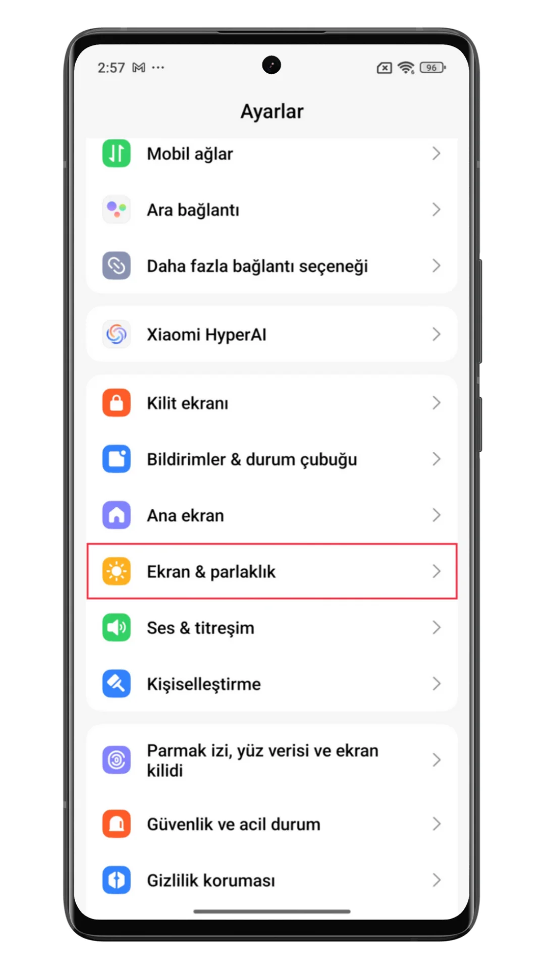 uygulamaya özel karanlık mod