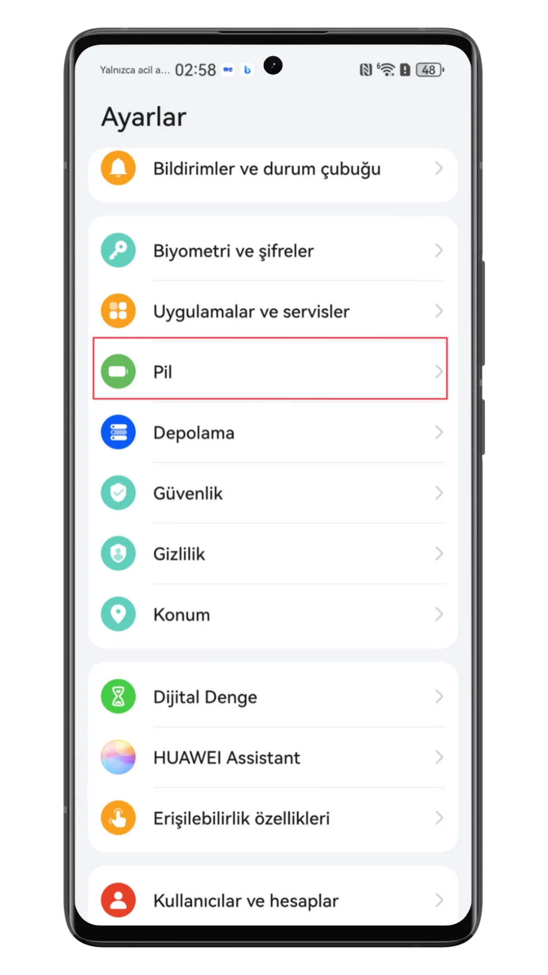 huawei pil sağlığı