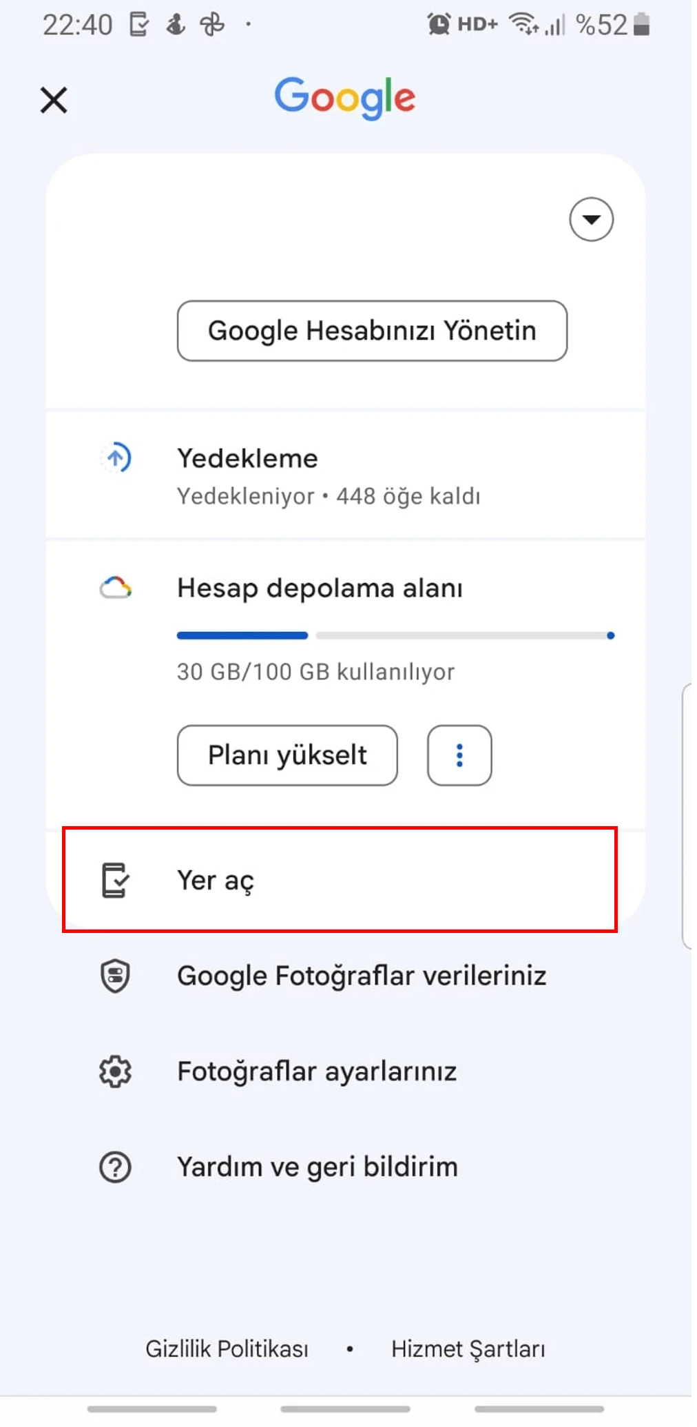 samsung hafızada yer açma