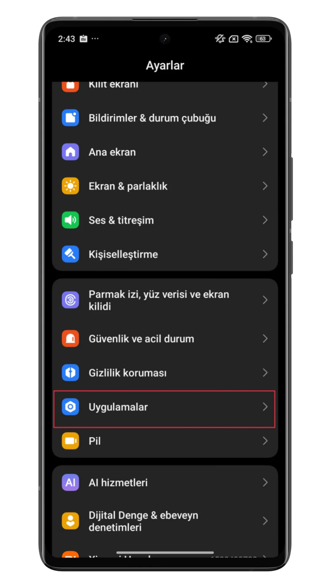 xiaomi ana ekran kısayollarını değiştirme