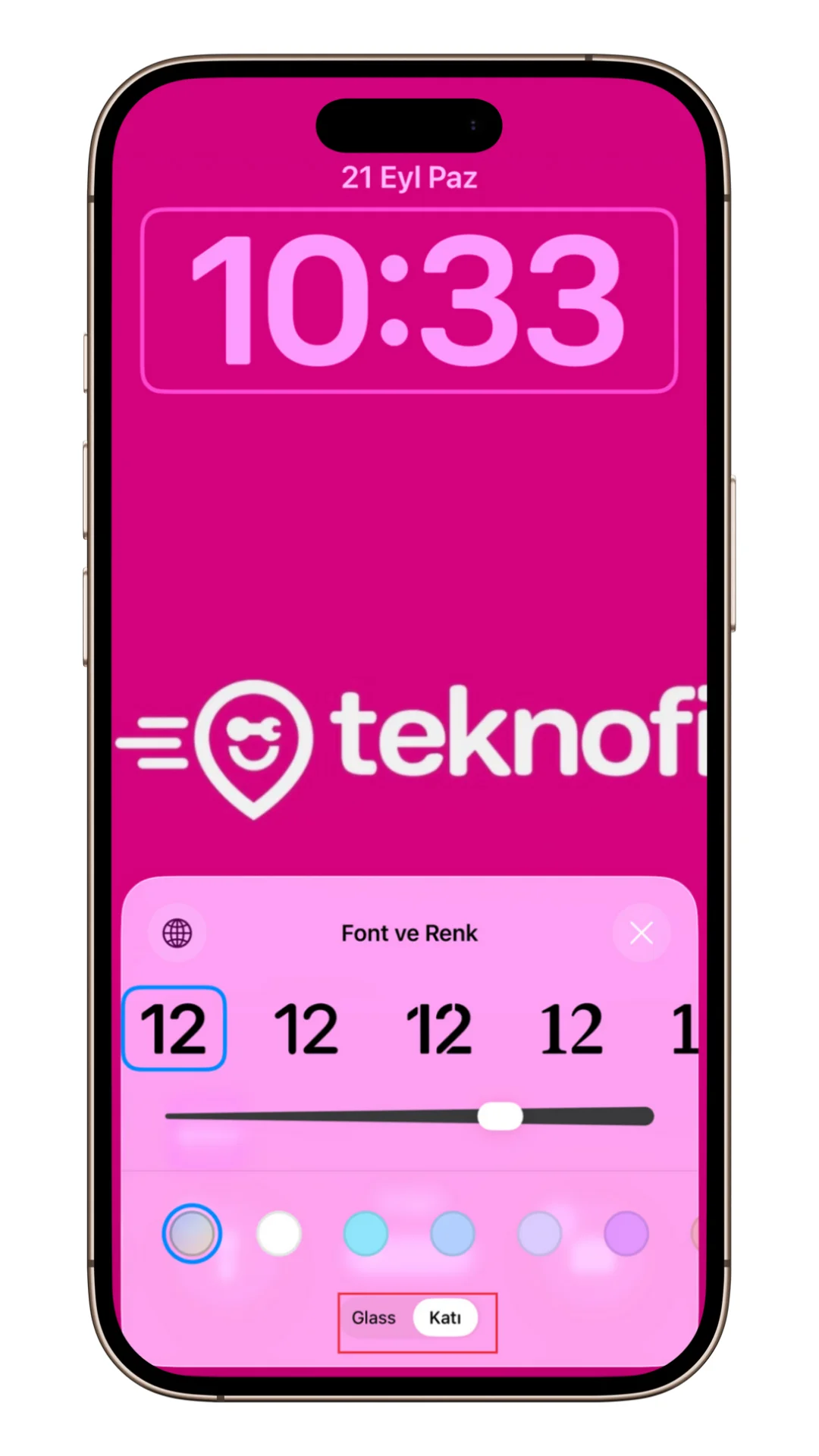 kilit ekranı saat görünümü değiştirme