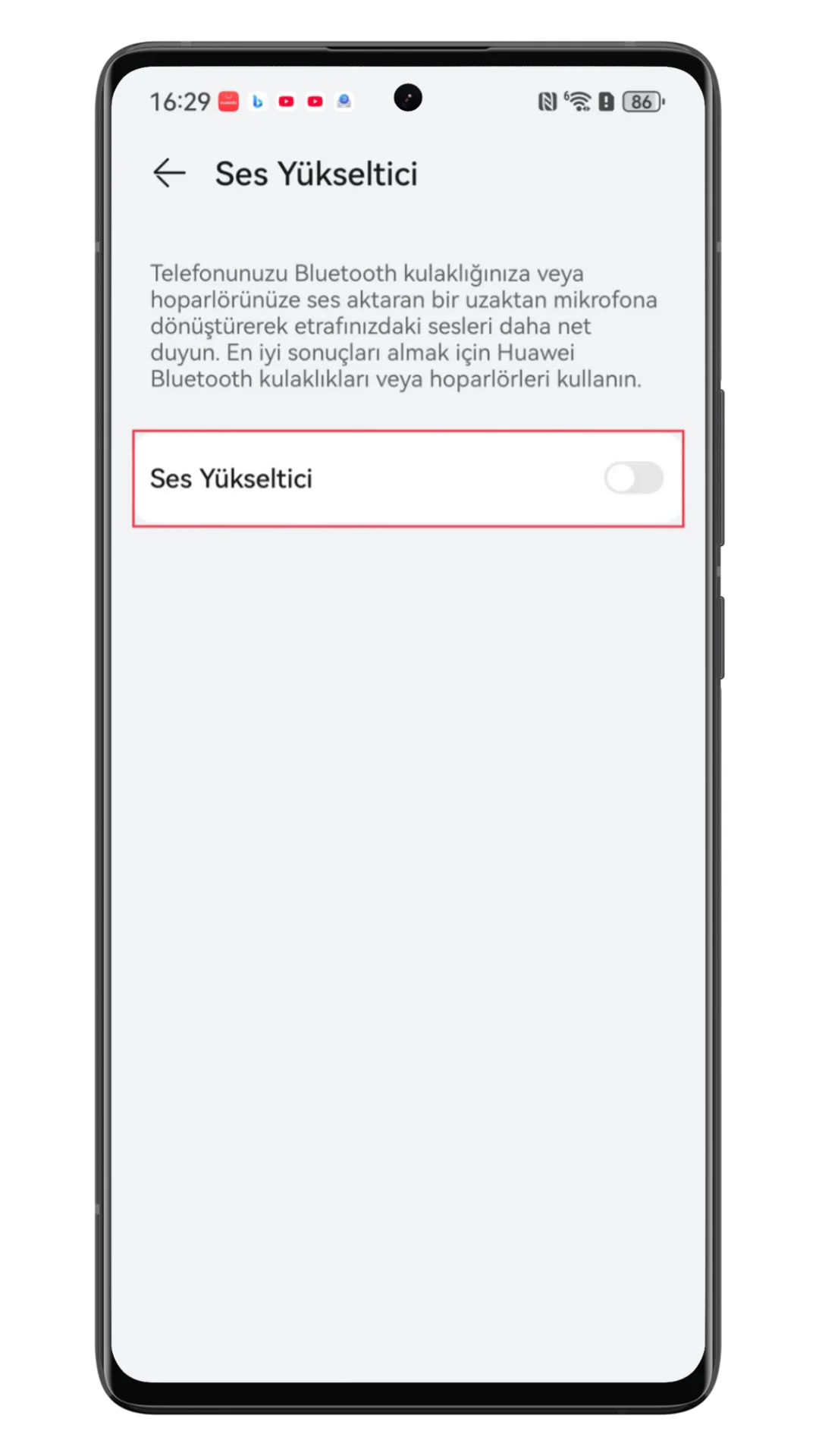 huawei ses yükseltici