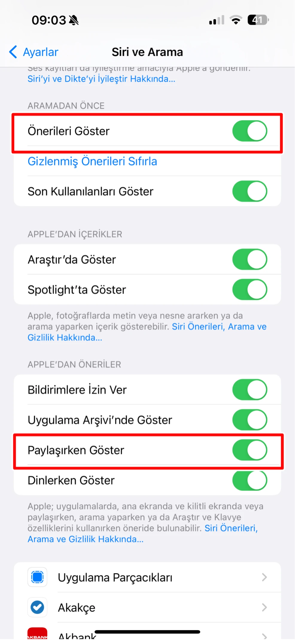 iphone kişi önerme sorunu