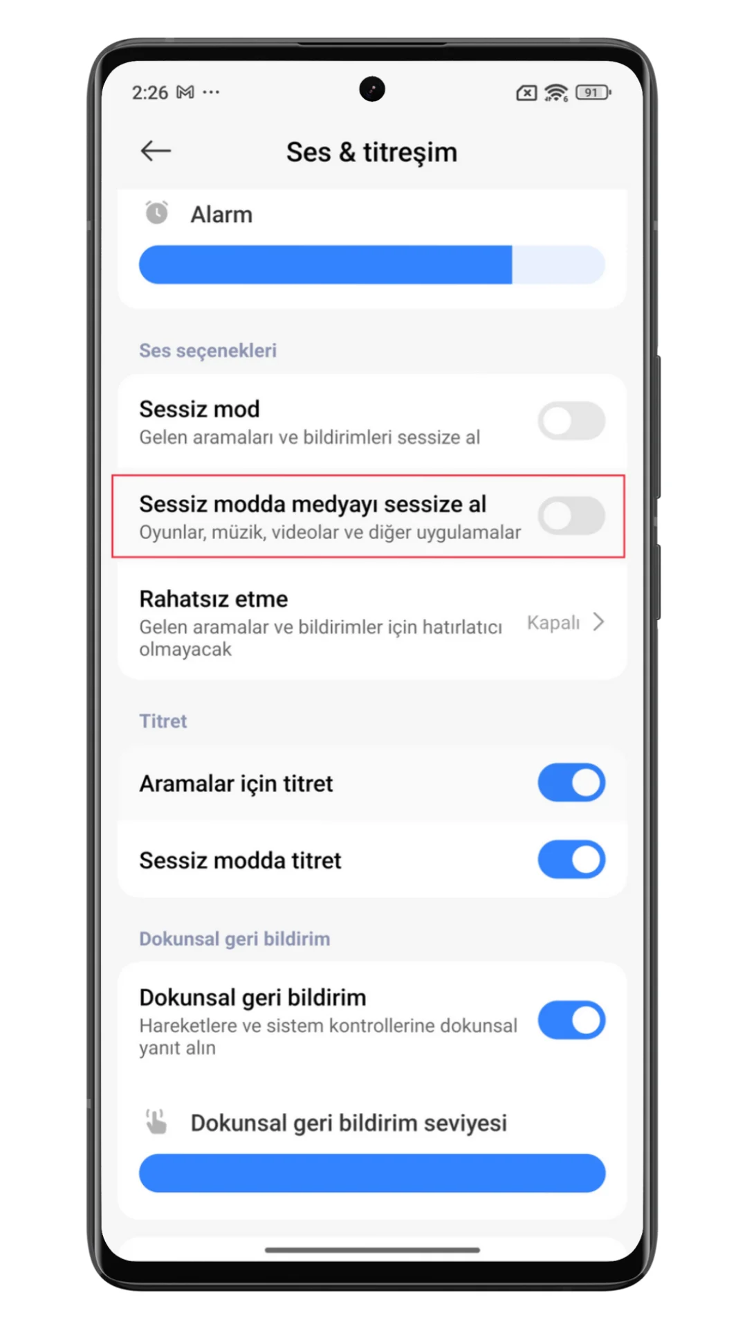 xiaomi uygulama seslerini kapatma