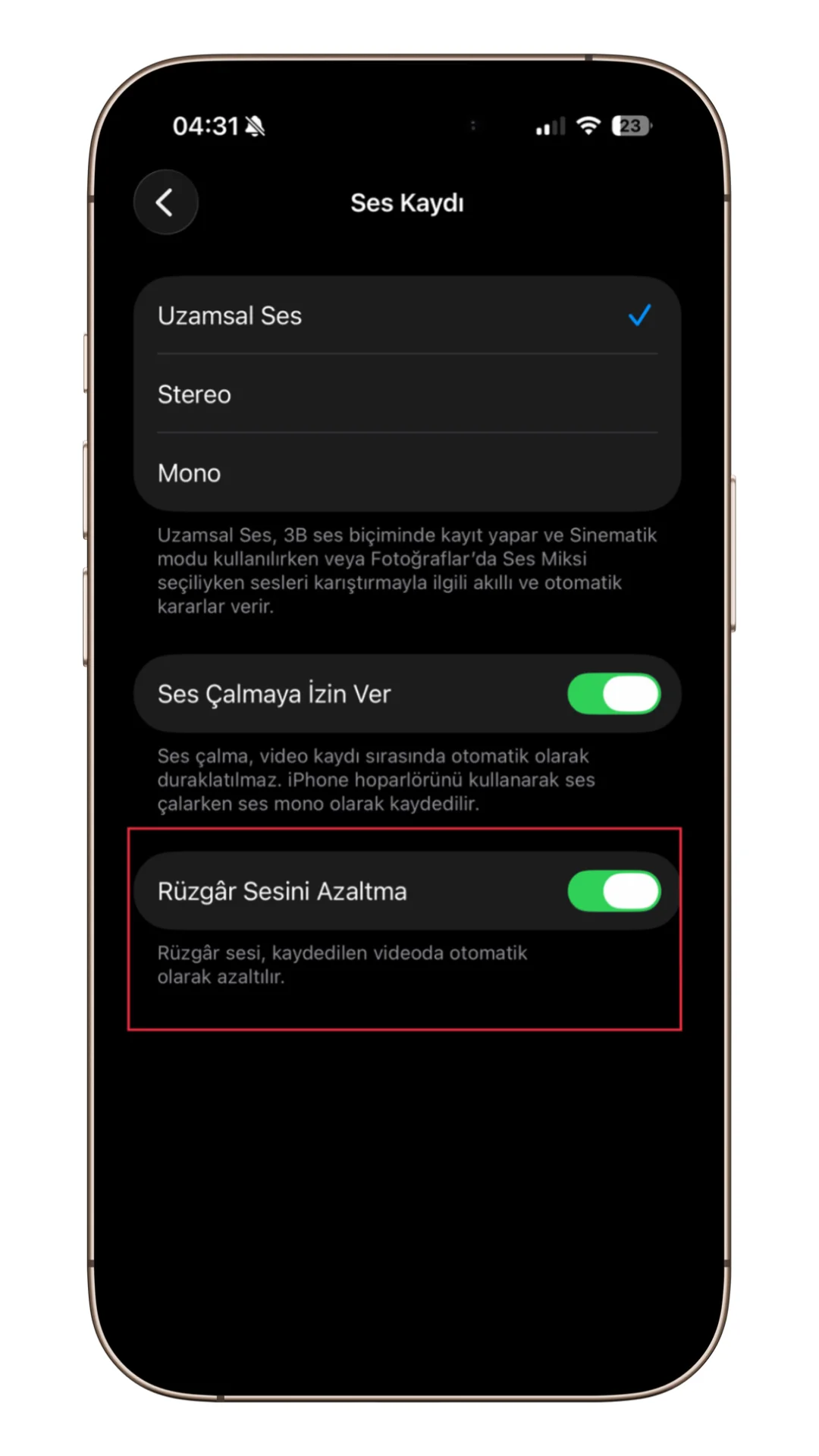 rüzgar sesini azaltma rüzgar sesini azaltma