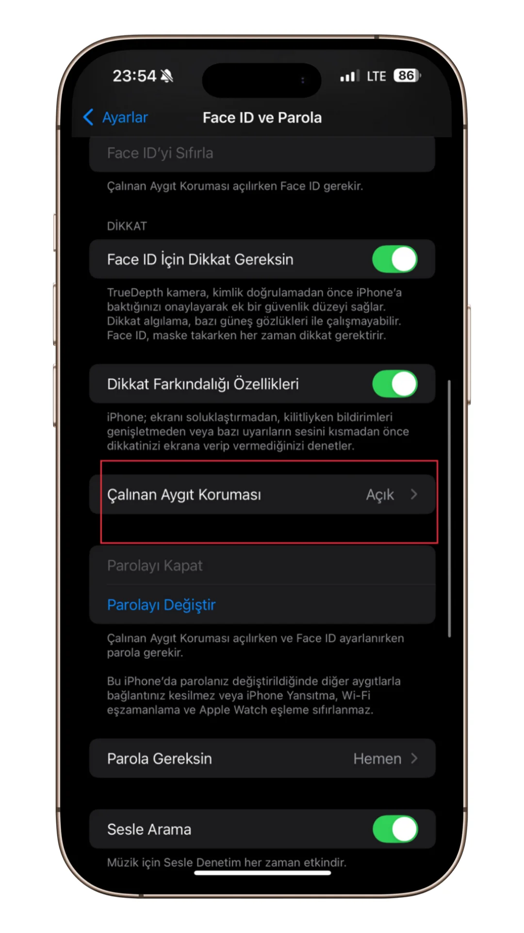 face id sıfırlama
