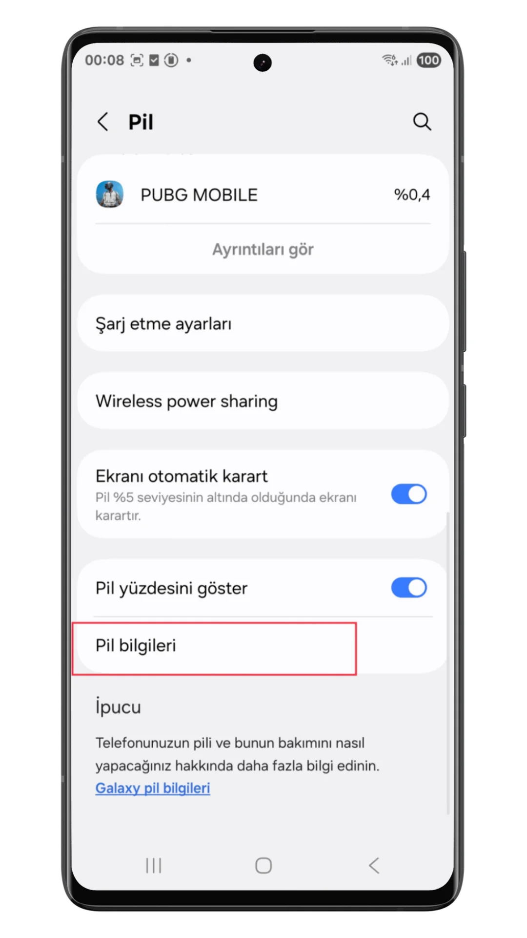 samsung pil bigisi samsung pil bigisi